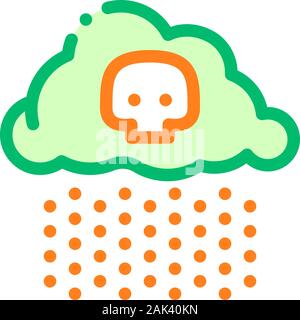 Acid Rain Earth Problem Vector Thin Line Icon Stock Vector