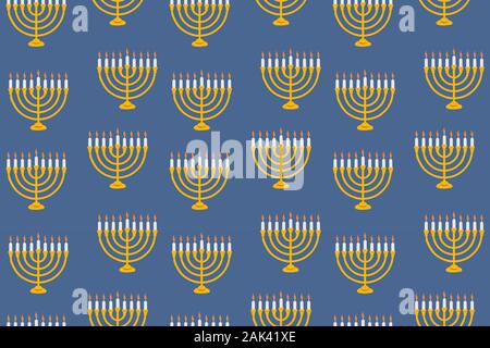 Happy Hanukkah lettering greeting card. Festive poster print typographical inscription. Vector illustration. Stock Vector