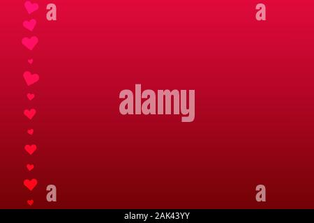 Two vector hearts saint valentine's day on darl red gradient background. Concept sale special offer Stock Vector