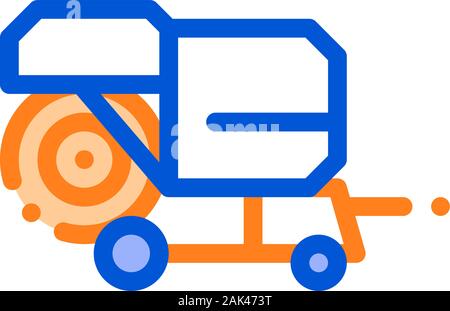 Shaking Harvester Vehicle Vector Thin Line Icon Stock Vector