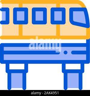 Public Transport Monorail Vector Thin Line Icon Stock Vector