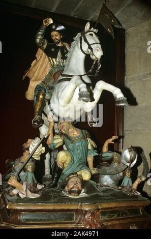 Northern Spain: Santiago de Compostela - Saint James the Moor-slayer in the cathedral | usage worldwide Stock Photo