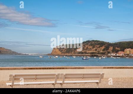 Seascape of the Bay of Sao Martinho do Porto a civil parish Alcobaca Municipality, Portugal Stock Photo