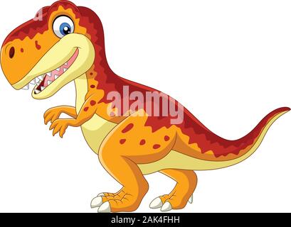 Cartoon Tyrannosaurus Rex Roaring on White Background Stock Vector