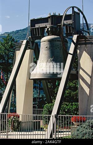 Founded from the guns of the First World War was the bell Maria Dolores that is today known as the peace bell and is located in Rovereto in the Northe Stock Photo