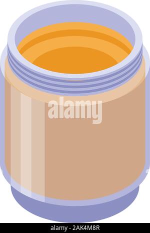 Butter jar icon, isometric style Stock Vector