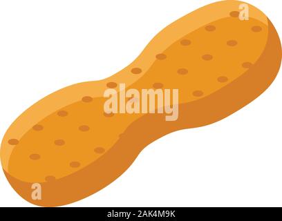 Raw peanut shell icon, isometric style Stock Vector
