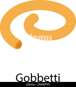Gobbetti pasta icon, isometric style Stock Vector