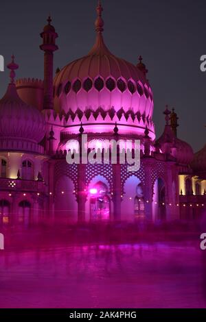 Ice skating at Brighton's royal Pavilion Christmas 2019 Stock Photo