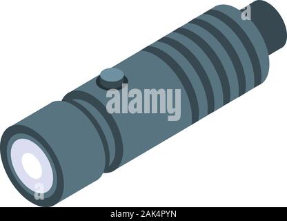 Camping flashlight icon, isometric style Stock Vector