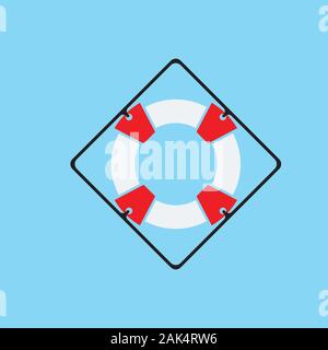 Lifebuoy logo icon vector ilustration template Stock Vector