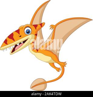 Cartoon Pterosaurus isolated on white background Stock Vector