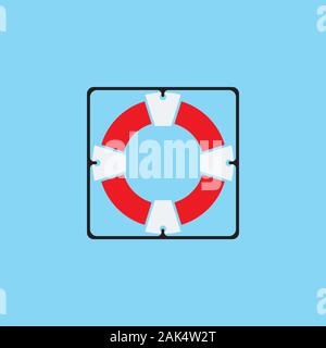 Lifebuoy logo icon vector ilustration template Stock Vector