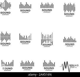 Sound waves vector illustration design template Stock Vector