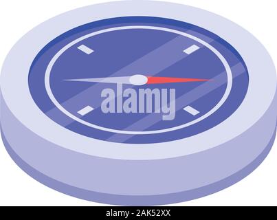 Hiking compass icon, isometric style Stock Vector
