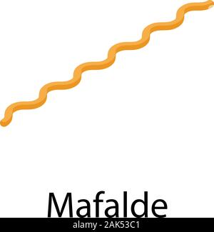 Mafalde pasta icon, isometric style Stock Vector