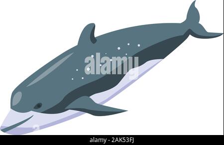 Fish whale icon, isometric style Stock Vector