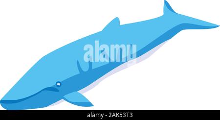 Marine whale icon, isometric style Stock Vector