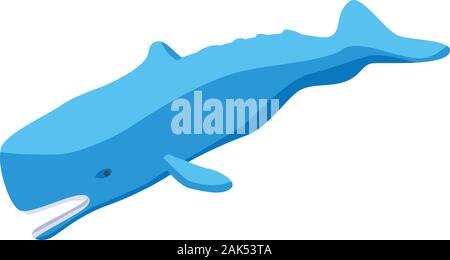 Ocean blue whale icon, isometric style Stock Vector