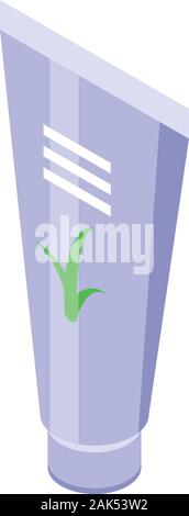 Aloe cream tube icon, isometric style Stock Vector