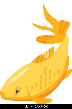 Goldfish with the big tail icon, isometric style Stock Vector