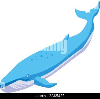 Sea whale icon, isometric style Stock Vector