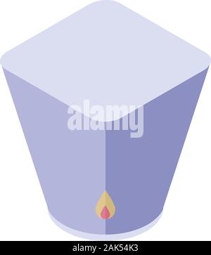 Chinese flying lantern icon, isometric style Stock Vector