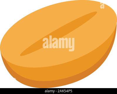 Half peanut icon, isometric style Stock Vector