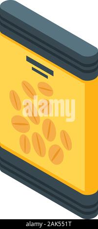 Peanut package icon, isometric style Stock Vector