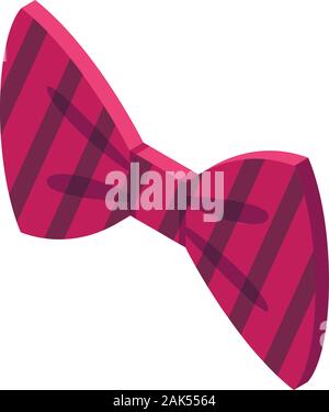 Striped red bowtie icon, isometric style Stock Vector