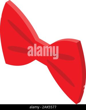 Red woman bowtie icon, isometric style Stock Vector