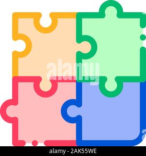 Interactive Kids Game Puzzle Vector Sign Icon Stock Vector