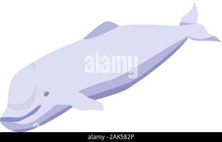 White whale icon, isometric style Stock Vector