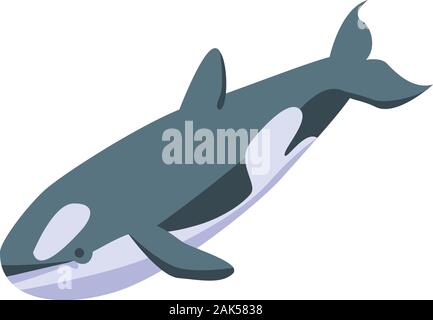 Orca whale icon, isometric style Stock Vector
