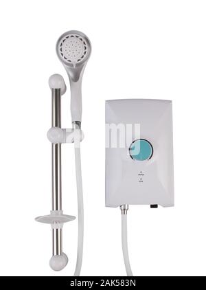 water heater and shower isolated on white background Stock Photo