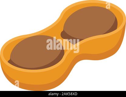 Peanut in shell icon, isometric style Stock Vector