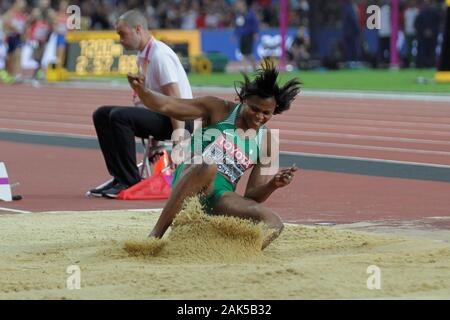 Blessing Okagbare (Nigeria) during the Final Long Jump women of the IAAF World Athletics Championships on August 6, 201st at the Olympic stadium in London, Great Britain Photo Laurent Lairys / DPPI Stock Photo