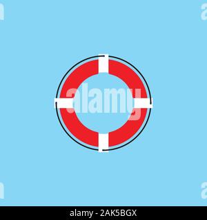 Lifebuoy logo icon vector ilustration template Stock Vector