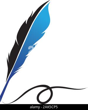 Download Feather pen Logo template Vector icon illustration Stock ...