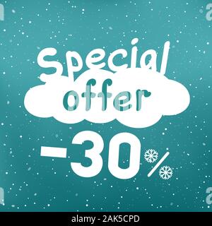 special offer discount falls from cloud Stock Vector