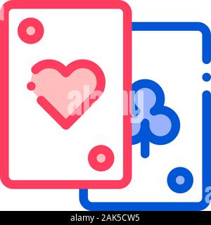 Game Element Cards Vector Thin Line Sign Icon Stock Vector