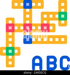Interactive Kids Game Crossword Vector Sign Icon Stock Vector