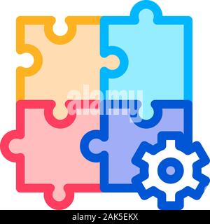 Puzzle Game And Gear Agile Element Vector Icon Stock Vector