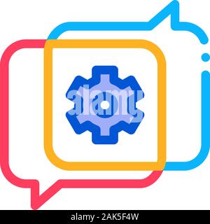 Gear In Quotation Frame Agile Element Vector Icon Stock Vector