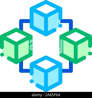 Blockchain Artificial Intelligence Vector Icon Stock Vector