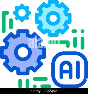 Artificial Intelligence Ai Chip Vector Sign Icon Stock Vector