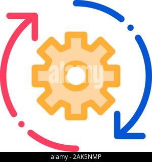 Gear And Arrows Around Agile Element Vector Icon Stock Vector