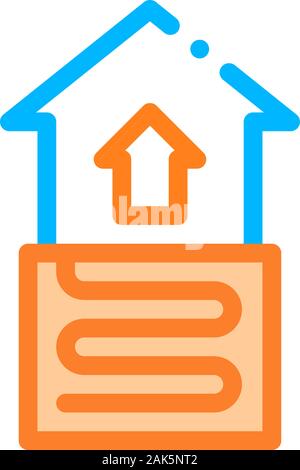 House Room Floor Heating Equipment Vector Icon Stock Vector