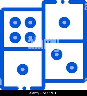 Interactive Kids Game Dominoes Vector Sign Icon Stock Vector