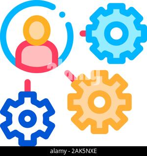 Gear Mechanism And Man Silhouette Agile Vector Stock Vector